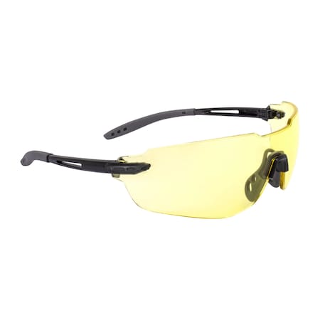 Radians Aphelion, Safety Glasses, Anti-Scratch, Amber Lens, Black Frame, Frameless, 1 PR APH1-40